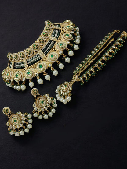 RAJWADI KUNDAN PEARL HERITAGE JEWELLERY SET