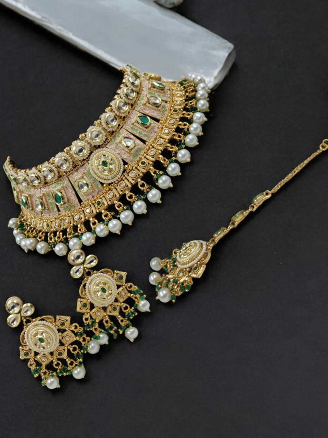 Gold Plated Rajwadi Jewellery Set