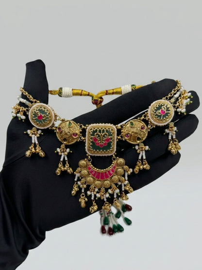 MAHARANI RAJWADI KUNDAN NECKLACE SET