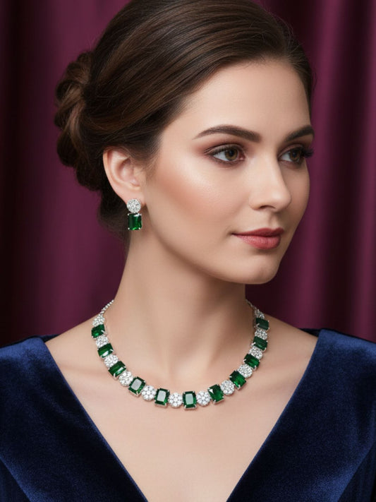 HAMSA AMERICAN DIAMOND NECKLACE SET