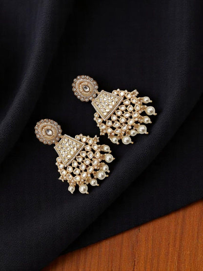 ISHA LONG KUNDAN DANGLE EARRINGS