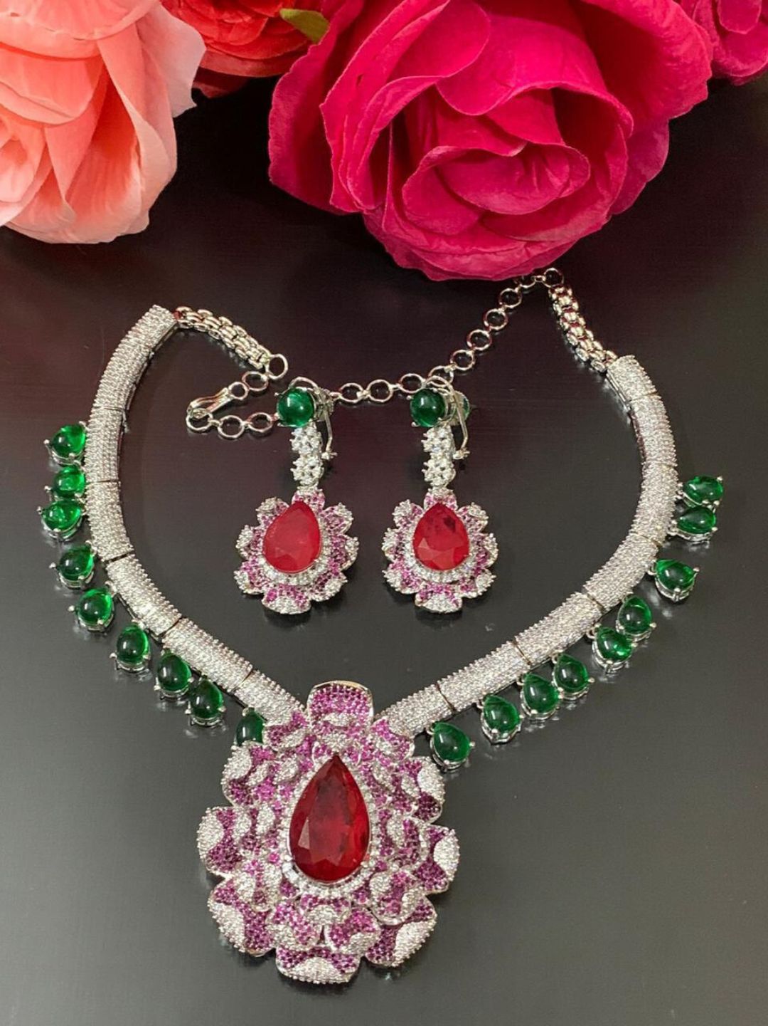 DESIGNER AMERICAN DIAMOND JEWELLERY SET