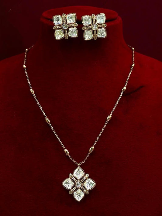 FLORAL CROSS MOISSANITE PENDANT SET