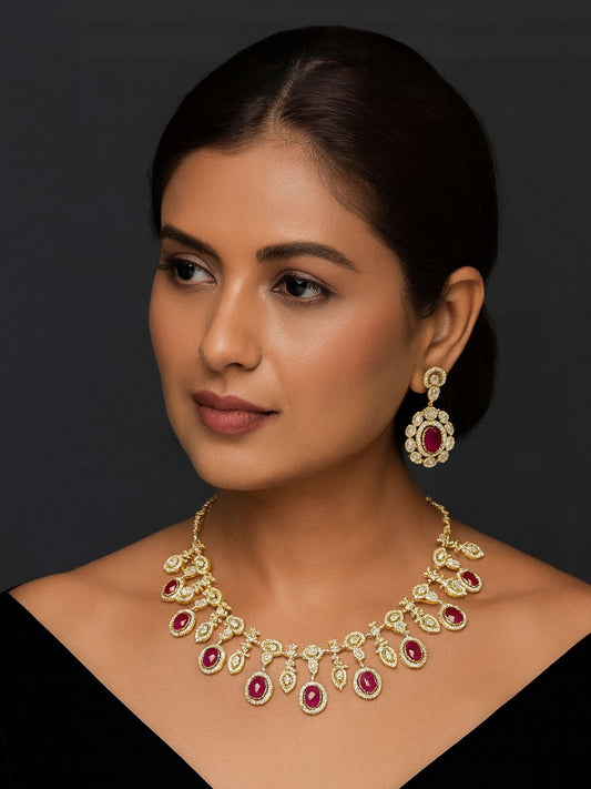 RUBY KUNDAN JEWELLERY SET