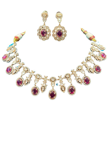 RUBY KUNDAN JEWELLERY SET