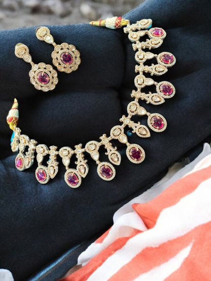 RUBY KUNDAN JEWELLERY SET