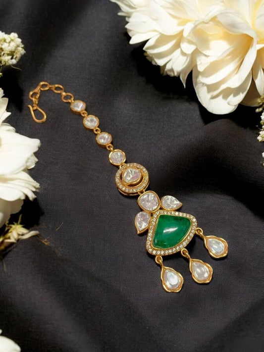 NAKSHATRA MOISSANITE POLKI MAANG TIKKA