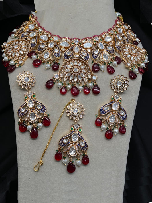 SURUCHI RUBY KUNDAN JEWELLERY SET