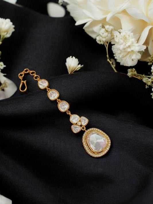 NIZAMI MOISSANITE POLKI MAANG TIKKA