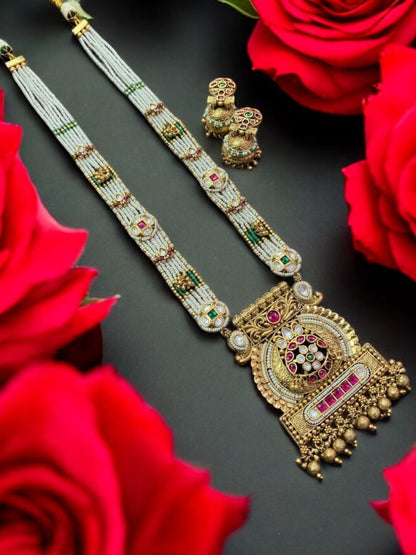 DEEPTI TEMPLE POLKI KUNDAN JEWELLERY SET