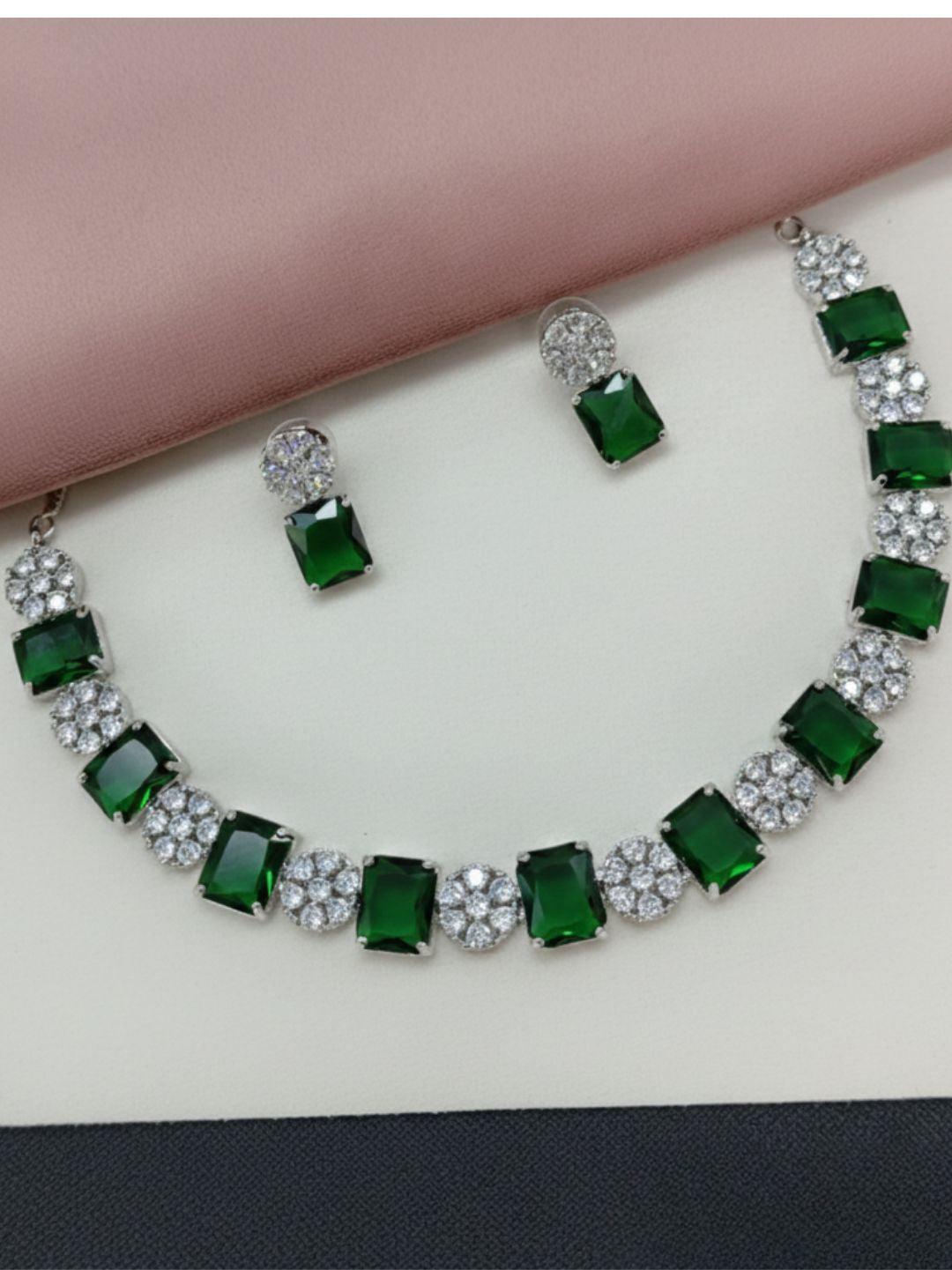 HAMSA AMERICAN DIAMOND NECKLACE SET