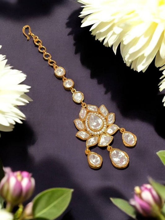 ANARKALI MOISSANITE POLKI MAANG TIKKA