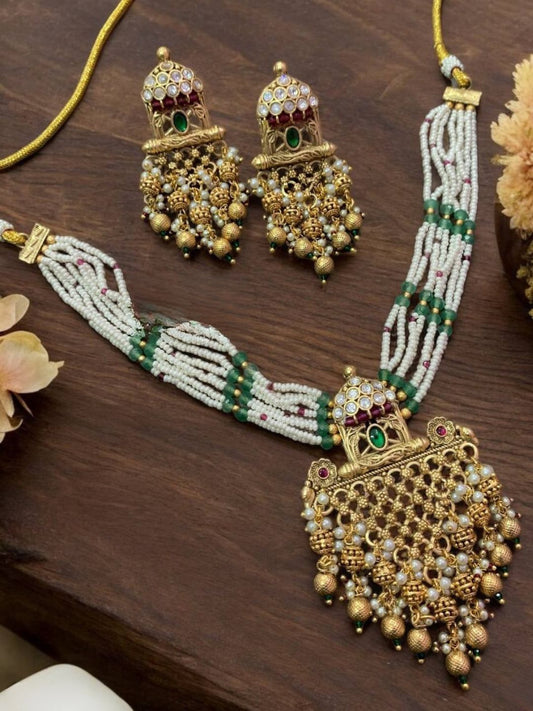 KALPANA TRADITIONAL RAJWADI  JEWELLERY SET