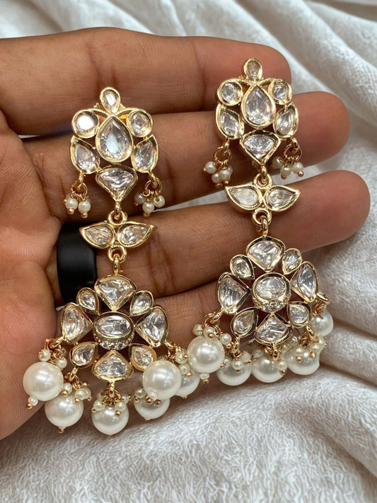 SANDHYA PEARL STRAND KUNDAN EARRINGS