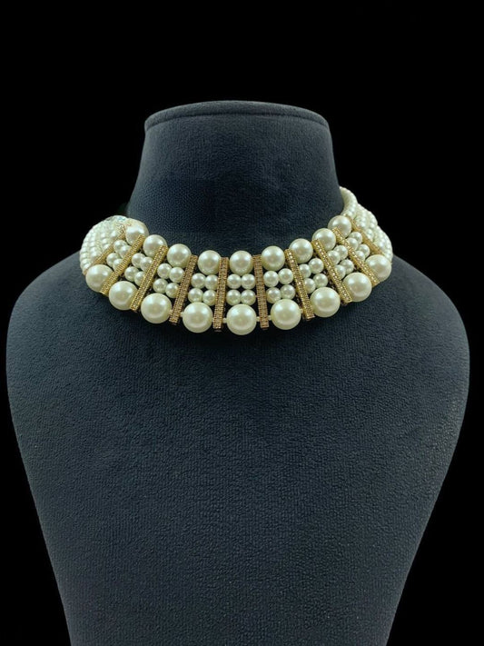 ROYAL PEARL STATEMENT CHOKER NECKLACE