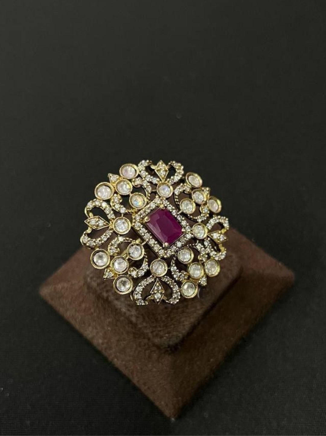 LUXE KUNDAN ADJUSTABLE RING