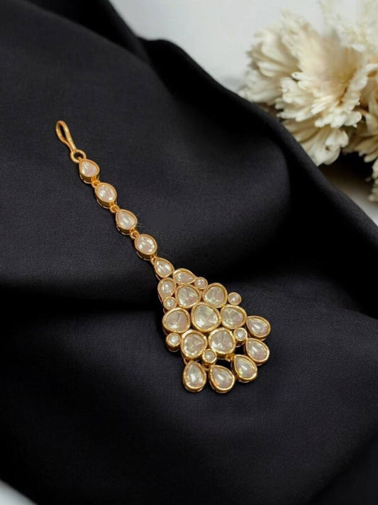 HIRA MOISSANITE POLKI MAANG TIKKA