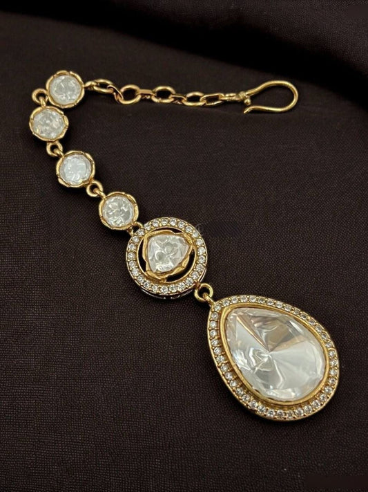 CHANDINI MOISSANITE POLKI MAANG TIKKA