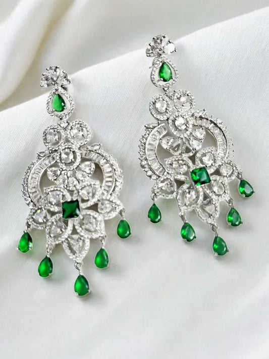 SNEHITA EMERALD ZIRCONIA DANGLERS