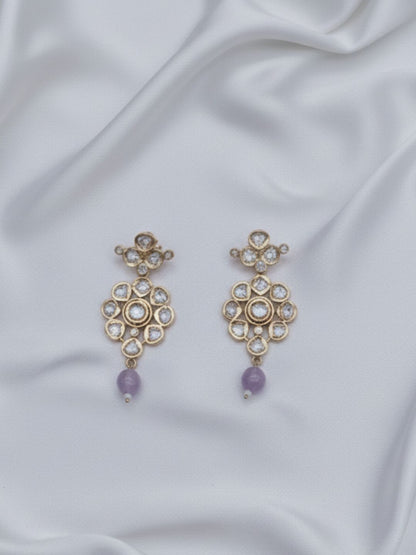 CHANDRIKA PURPLE KUNDAN PEARL NECKLACE SET