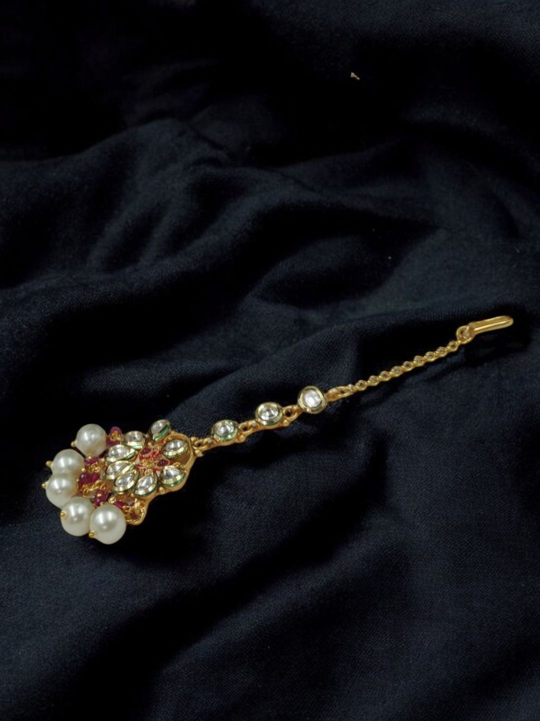 CHANDNI RAJWADI PEARL KUNDAN JEWELLERY SET