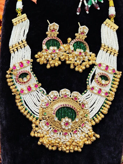 AVANTIKA EMERALD RAJWADI JEWELLERY SET