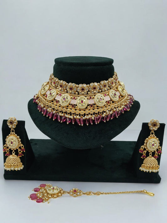 ROYAL RAJASTHANI POLKI KUNDAN JEWELLERY SET