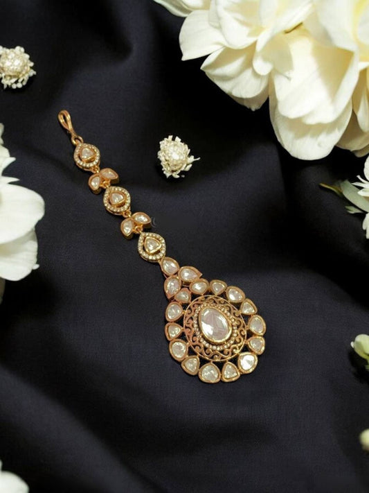 TILOTTAMA MOISSANITE POLKI MAANG TIKKA