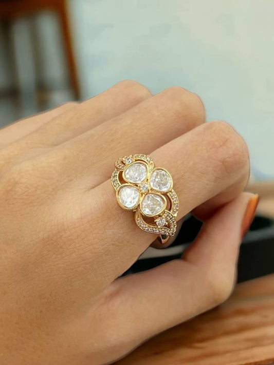 PETAL KUNDAN ADJUSTABLE RING
