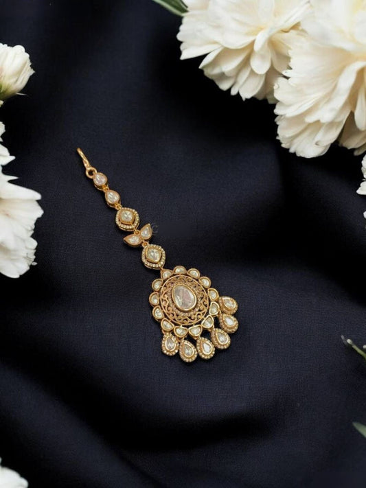 INDULEKHA MOISSANITE POLKI MAANG TIKKA