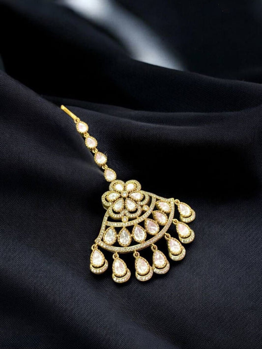 BHAVYA MOISSANITE POLKI MAANG TIKKA