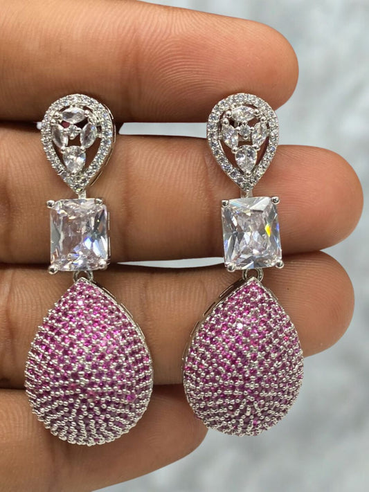 ANOKHI OVAL ZIRCONIA DROP EARRINGS