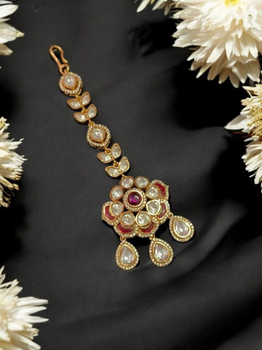 SITARA MOISSANITE POLKI MAANG TIKKA