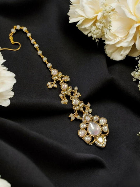 KANIKA MOISSANITE POLKI MAANG TIKKA