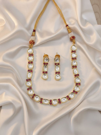 ANANYA REAL KUNDAN BRASS NECKLACE SET