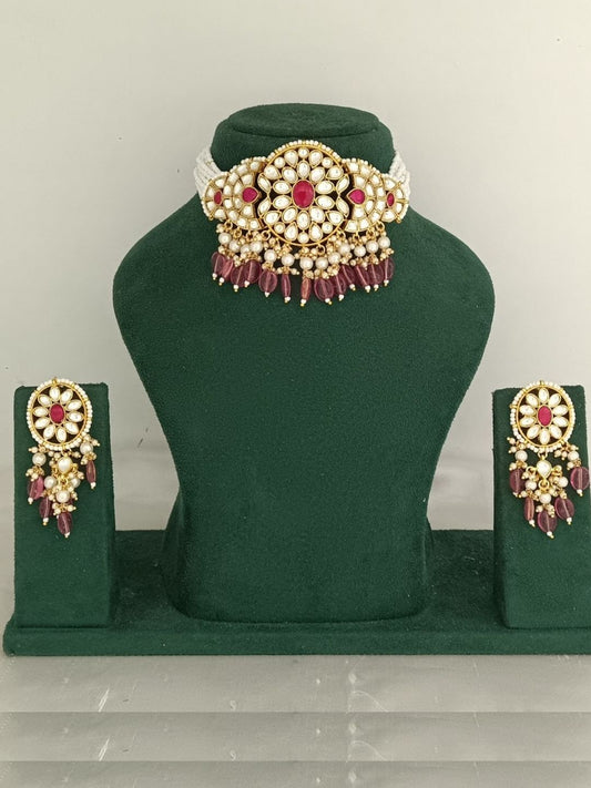 ISHYA RUBY JADAU KUNDAN CHOKER SET