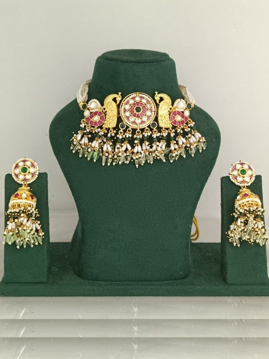 ISHITA PEACOCK KUNDAN CHOKER SET