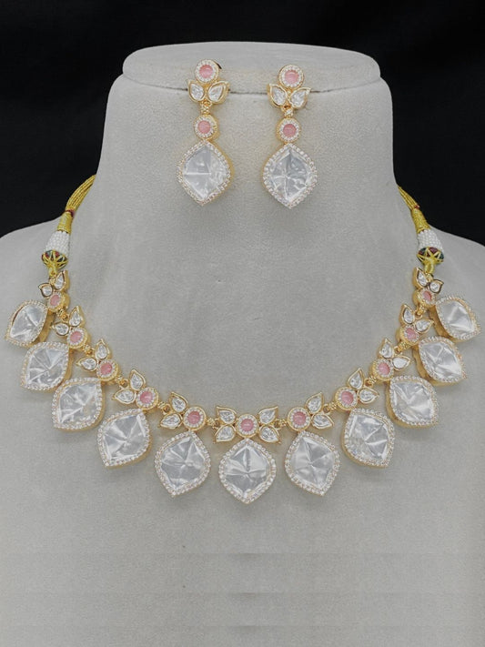 SHREYA PINK KUNDAN JEWELLERY SET