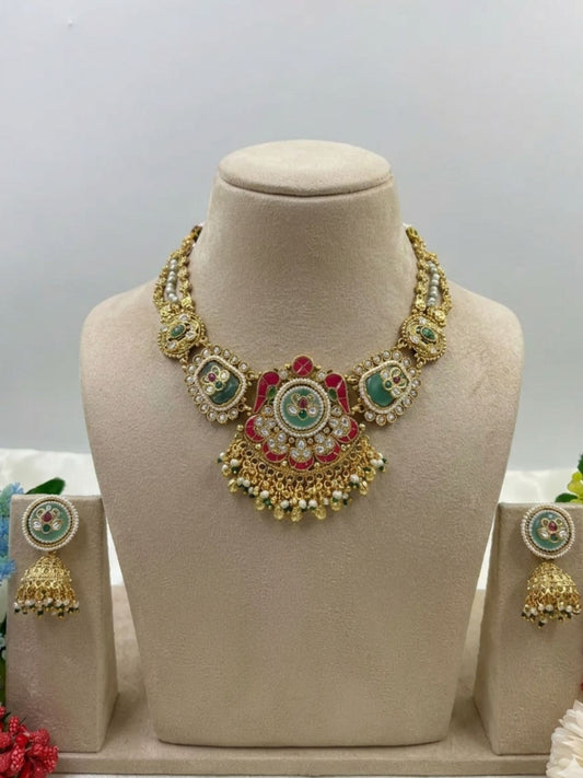 RITISHA RAJWADI FLORAL NECKLACE SET