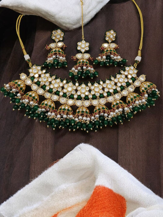 EMIRA EMERALD KUNDAN JEWELLERY SET