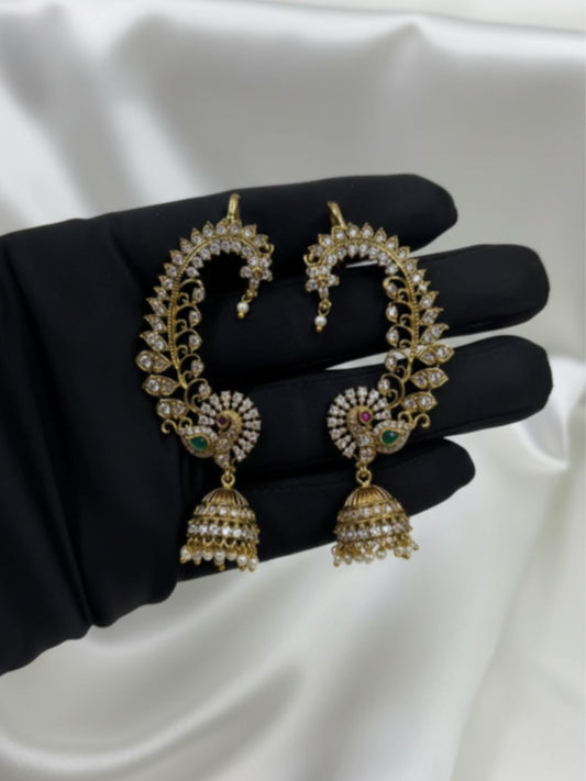 FIRDAUS VICTORIAN PEACOCK JHUMKA EARCUFF