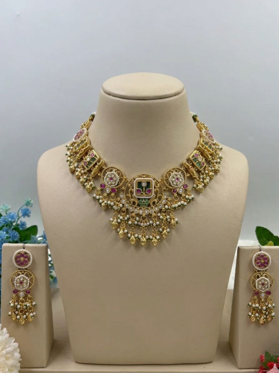 AARINI RAJWADI PEARL NECKLACE SET