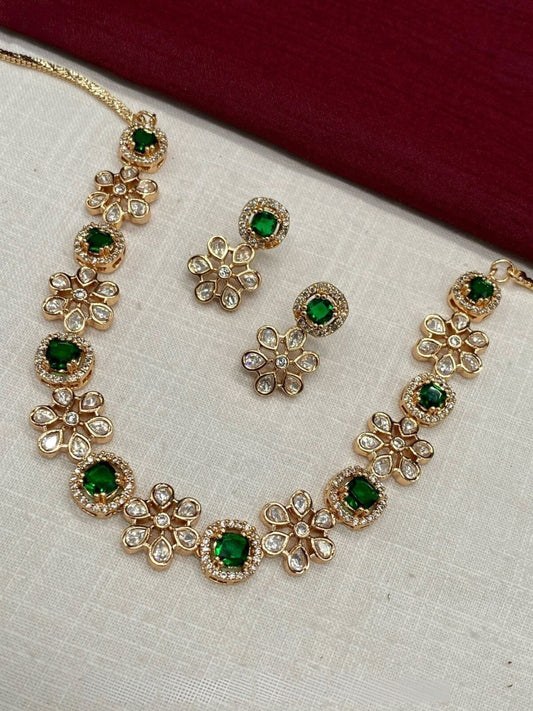 BINITA EMERALD ZIRCONIA JEWELLERY SET