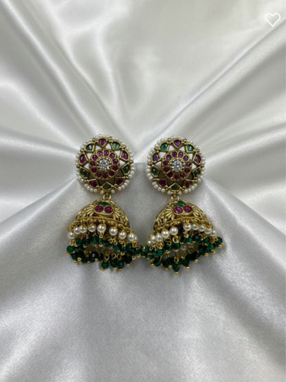 KASHVI VICTORIAN PEARL JHUMKA EARRINGS