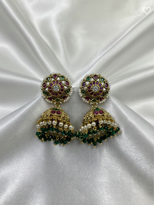 KASHVI VICTORIAN PEARL JHUMKA EARRINGS
