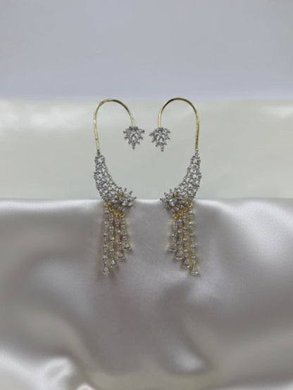 LYARA MOISSANITE CASCADE EARCUFF EARRINGS