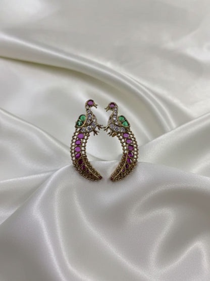 MEHREEN VICTORIAN PEACOCK EARRINGS