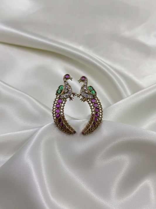 MEHREEN VICTORIAN PEACOCK EARRINGS
