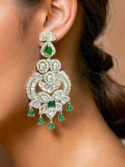 SNEHITA EMERALD ZIRCONIA DANGLERS