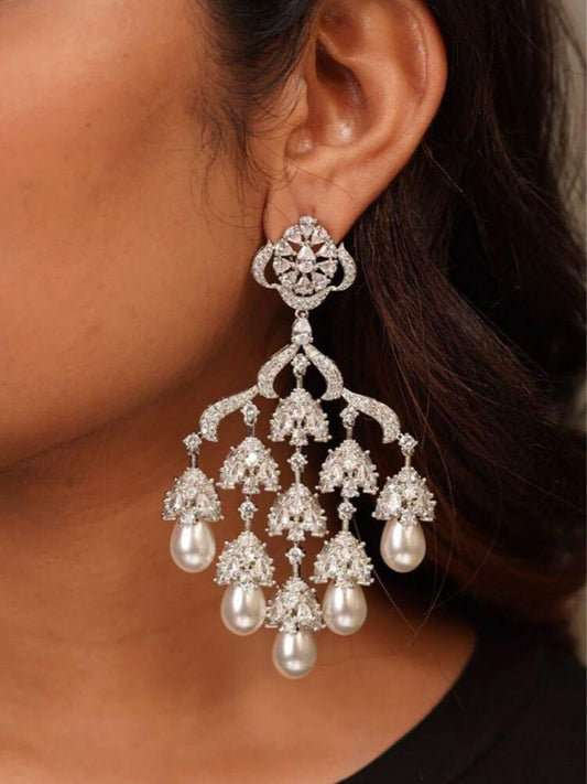 NADIRA WHITE ZIRCONIA DANGLERS